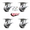 Service Caster 4 Inch V Groove Semi Steel Caster Set with Roller Bearings and Brake/Swivel Lock SCC-35S420-VGR-SLB-BSL-4 - alternate 6